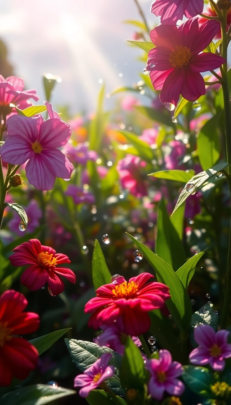 iPhone Spring Rain Garden Exquisite Wallpaper